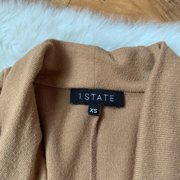 1. State X Jaime Shrayber Camel Surplice Knit Top - Picture 2 of 7